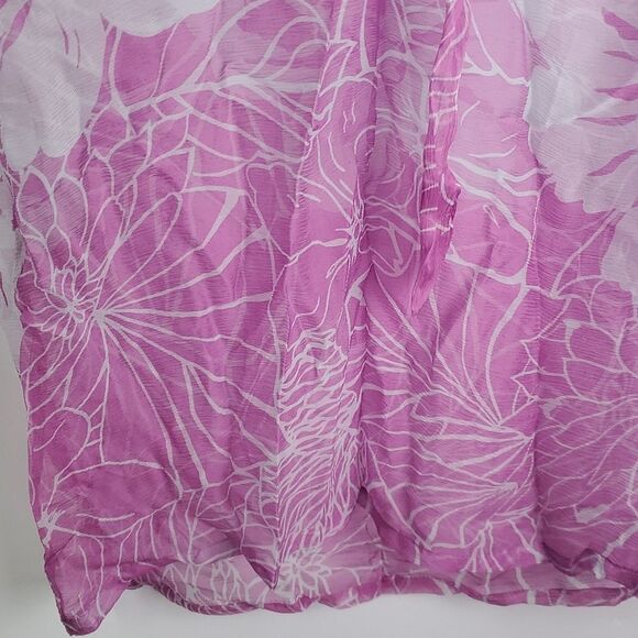 Urban Outfitters Kimchi Blue Silk Flowy Sheer Purple Floral Swim Cover-Up Size M - Picture 5 of 11